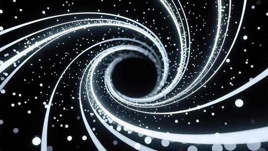 抽象深邃线条粒子流动空灵旋涡意象视频素材