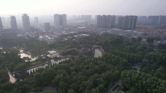 河北邯郸丛台公园4A景区航拍视频素材模板下载