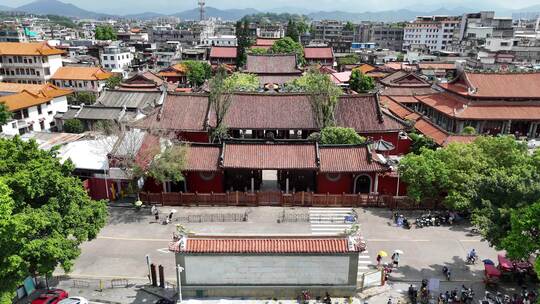 广东潮州古城开元寺航拍