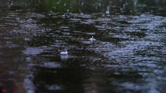 古风建筑屋檐下雨雨滴雨季雨水滴落地面上