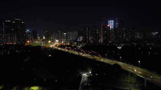 深圳罗湖城市建筑夜晚航拍