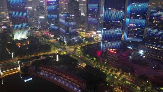 佛山南海区千灯湖cbd 城市夜景 佛山夜景