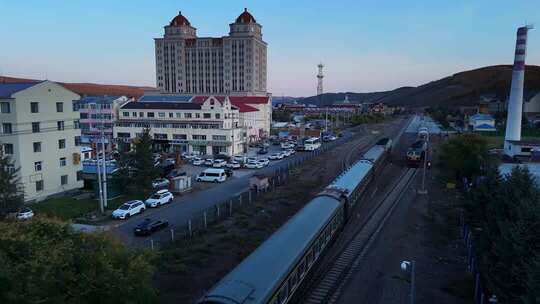 内蒙古阿尔山小镇航拍