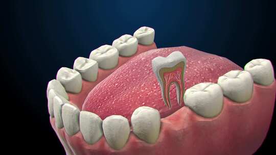 牙齿的解剖学详细部分。