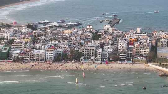 三亚皇后湾沙滩航拍