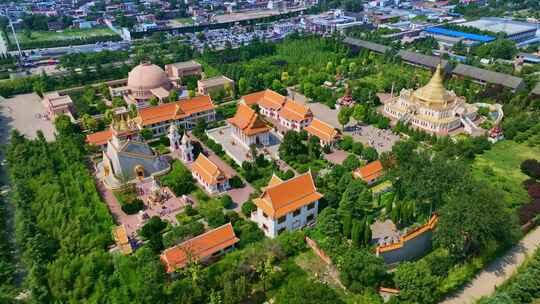 航拍河南洛阳白马寺建筑群