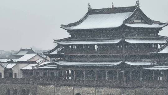 古镇雪景浙江盐官古镇初雪