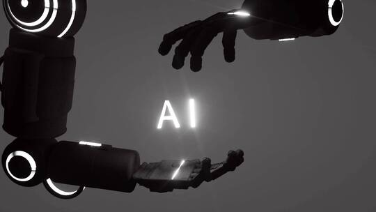 人工智能机器人机械臂科技感三维场景