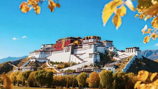 拉萨布达拉宫秋季全景