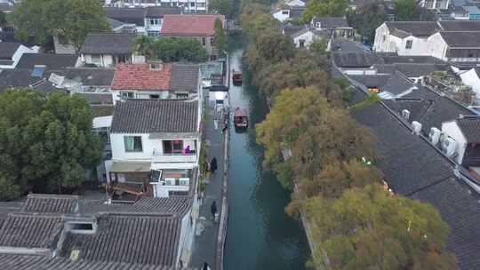 苏州平江路航拍江南水乡空镜素材