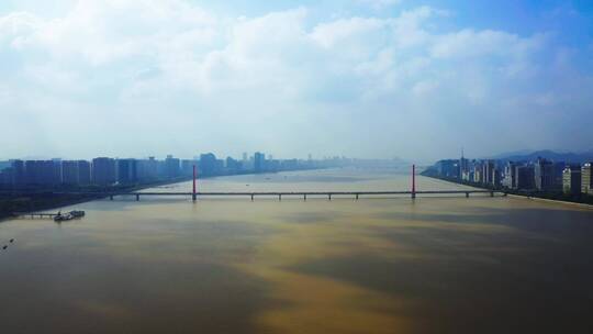 钱塘江两岸的现代化城市风貌视频素材模板下载