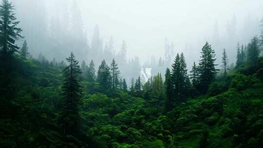 雾漫山谷 林间幽静 梦回自然原始