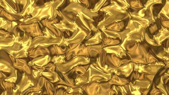 潮流动感金色液态流体金属质感抽象循环背景视频素材模板下载