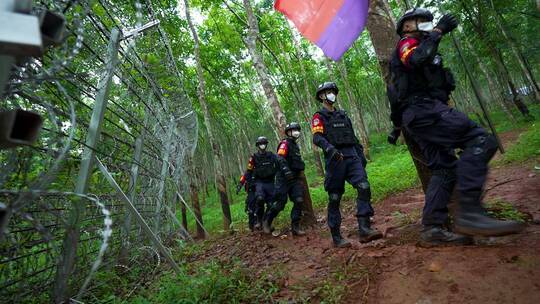 模拟边防警察巡护边界线合集4视频素材模板下载