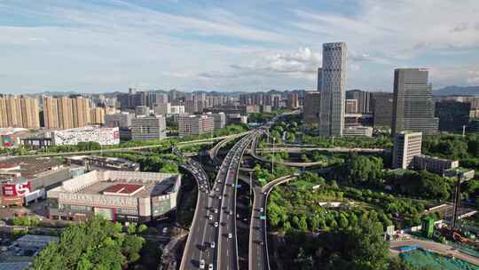 杭州滨江大景 时代高架 时代大道 恒生电子