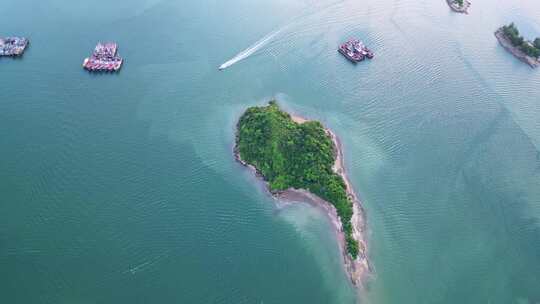 惠州大亚湾小桂东升岛海上岛屿风光鸟瞰