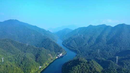 郴州东江湖小东江 日出山水航拍 绿水青山