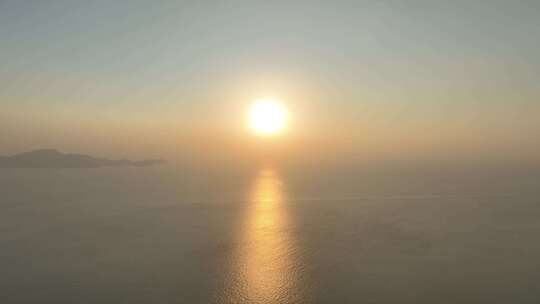 大海太阳海面阳光海洋航拍夕阳