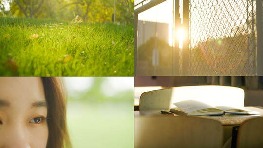 校园青春氛围课室操场空镜头合集