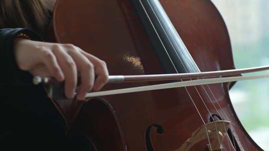 拉大提琴细节镜头视频素材模板下载