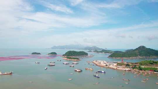 福建宁德霞浦花竹村渔港风景航拍