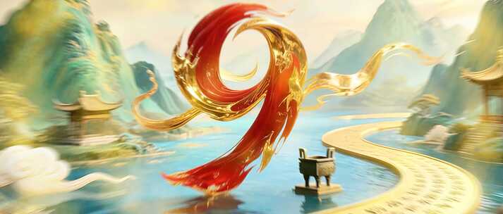 8K中国风开场倒计时国潮大气倒计时大屏