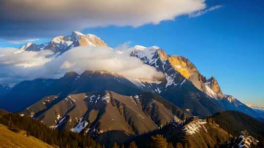 雪山山峰山脉风景