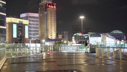上海陆家嘴正大广场夜景视频素材模板下载