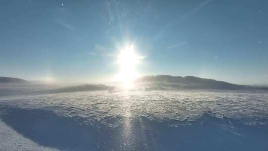 寒冬雪景白毛风冬日暖阳雪霁视频素材模板下载