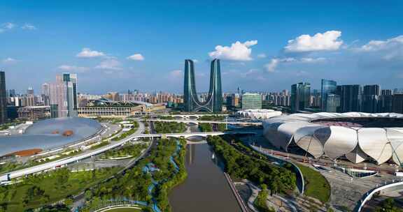 （合集）杭州城市地标大气航拍延时摄影
