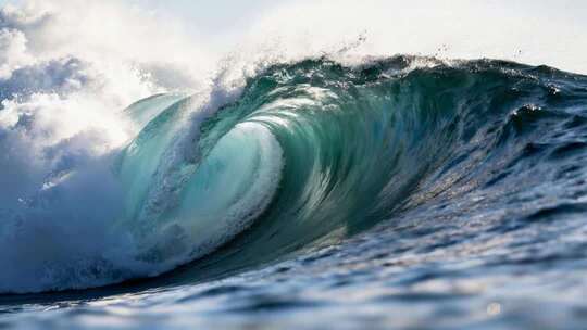 海浪拍打巨浪特写