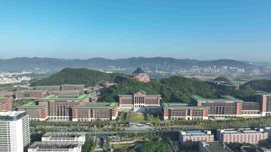 深圳光明区中山大学校区航拍学校建筑风光