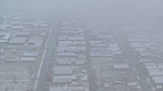 新疆禾木村雪景航拍