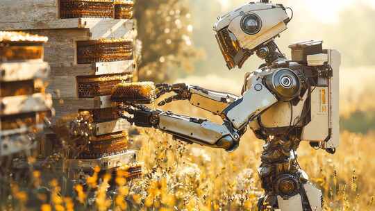 蜂业机械 蜂农蜜蜂蜂巢蜂蜜田野花朵科技
