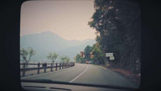 驱动器，道路，山，湖