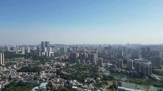 航拍江门大景江门城市建设