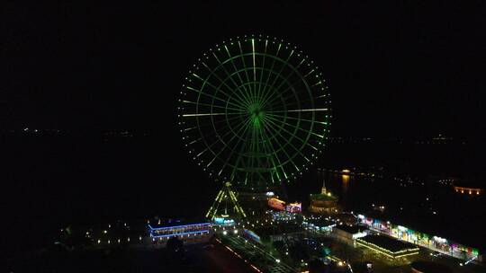 无锡摩天轮夜景航拍