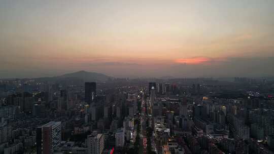 航拍福建泉州夜景丰泽区夜景