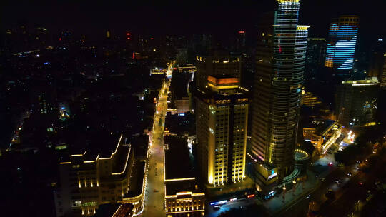 航拍厦门中山路夜景