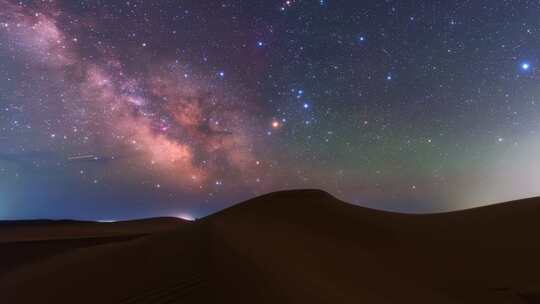 巴丹吉林沙漠星空夏季银河延时