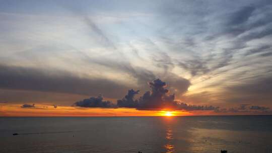 太阳，大海，黄昏，天空