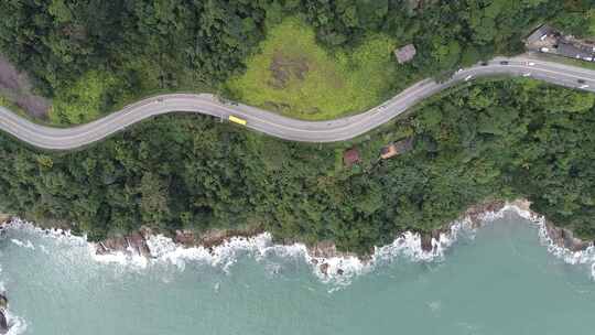 航拍海岛道路