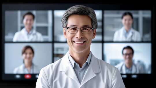 医生团队在线会议交流医疗健康信息