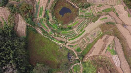 航拍湖北黄冈浠水县农村建设