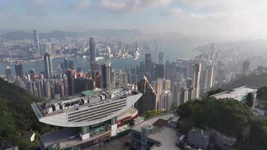 香港太平山顶建筑航拍