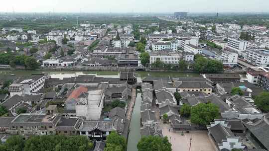 浙江乌镇5A景区江南水乡航拍