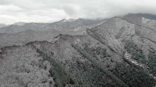 五台山山脉雪景航拍