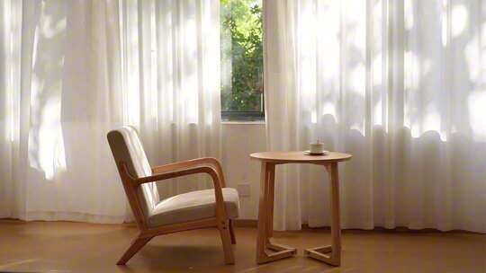 清晨光影变化 窗帘光影