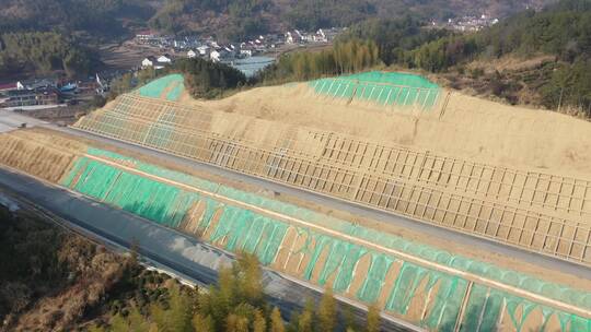 高速公路边坡绿化防护视频素材模板下载