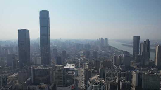 湖南长沙城市高楼大厦建筑航拍